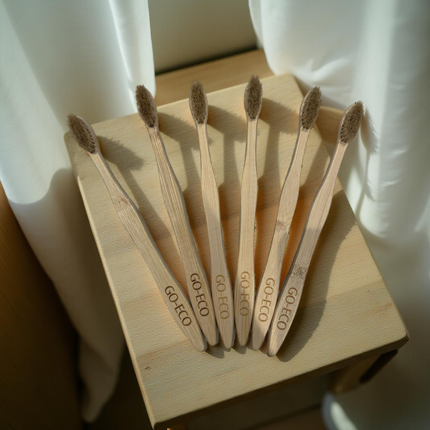 Bamboo toothbrush with boar bristles multipack